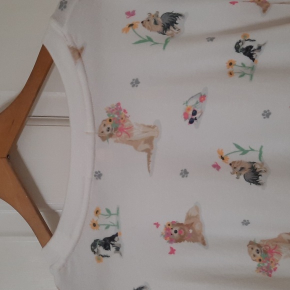 NWT P.J.SALVAGE IVORY DOG/FLOWERS PRINT PAJAMA TOP SZ 2X - Picture 12 of 15